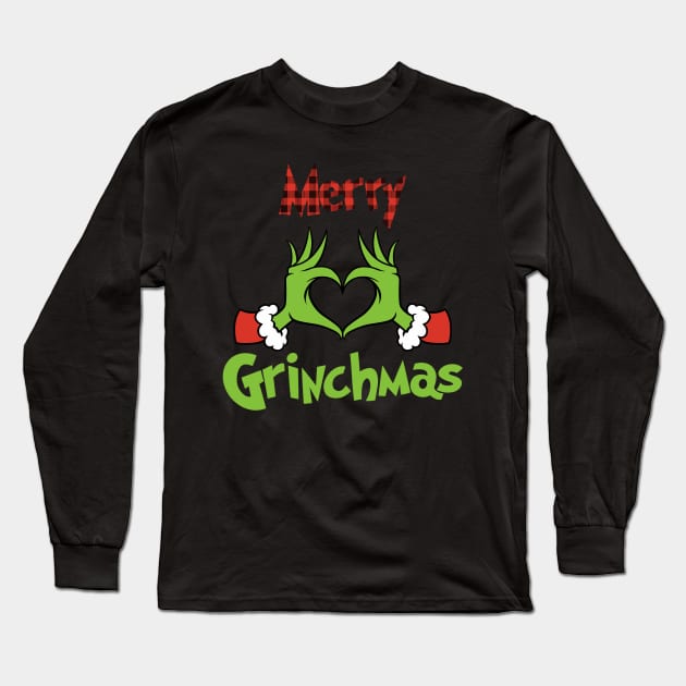 Grinch Christmas Long Sleeve T-Shirt by Arthasena Illustration 